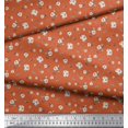 thumbnail image 3 of Soimoi Tissu Crêpe polyester Orange Imprimé Feuilles & Roses 1 Yard 52 Pouces de Large, 3 of 5