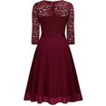 thumbnail image 4 of Robes pour Femmes 2023 Mode Femme Uni Dentelle Manches 3/4 Corset Évasée Col en V Robe de Soirée Robes de Soirée pour Femmes Élégante Chic en Liquidation, 4 of 4