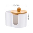 thumbnail image 2 of Contenants de Rangement pour Organisation Domestique - et Support de Bureau Rond en Bois pour Salon Distributeur de Tampons Démaquillants, 2 of 5