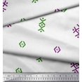 thumbnail image 2 of Soimoi Purple Poly Georgette Fabric Butidar Jamdani Print Sewing Fabric Yard 52 Inch Wide, 2 of 2
