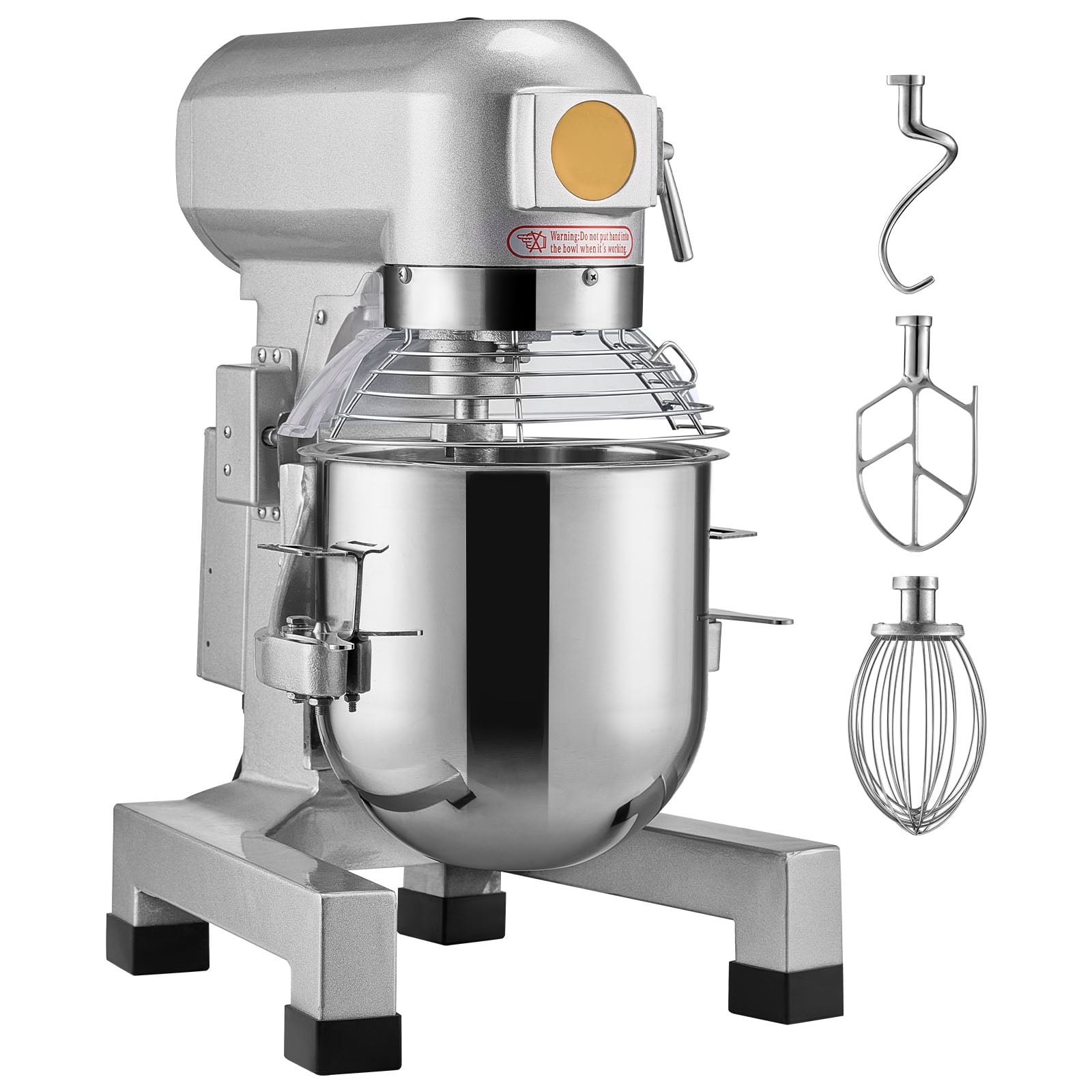 KFFKFF Professional Kitchen Mixer, 18.7L Capacity, 1100W Power, 3 Speed Settings, Includes Stainless Steel Bowl & 3 Attachments, Perfect for Restaurants, Bakeries, Cafes