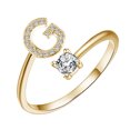 thumbnail image 1 of PVCS Bague Mode Exquise 26 Style Alphabet Anglais Lettre Bague en Cuivre, 1 of 1