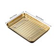 thumbnail image 3 of 1 Ensemble de Moules de Cuisson en Acier Inoxydable Plateau Rectangulaire Plateau de Rangement pour Aliments Assiettes d'Apéritif Fond Plat Moule de Cuisson Grille de Refroidissement Égouttoir pour Plats de Cuisson Fournitures de Cuisine Grille Ménagère Cuisson, 3 of 9