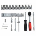 thumbnail image 3 of 46pcs Spanner Socket Ratchet Wrench Set 1/4" Drive Car Repair Tool Kit Red, 3 of 5