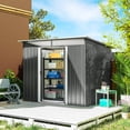 thumbnail image 2 of Outsunny 9' x 6.5' Garden Storage Shed with Skylight, Dark Grey, 2 of 10