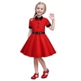 thumbnail image 1 of XEGLSBU Short Sleeve Belt Splicing Vintage Children's Dress Princess Dress, 1 of 3