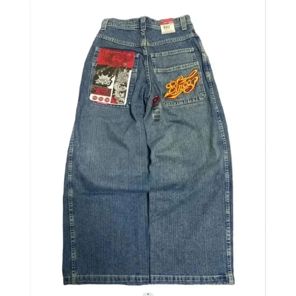 JNCO Y2K Men baggy jeans High quality Embroidered clothing streetwear Hip Hop high waisted jeans Vintage Women wide leg jeans ZR