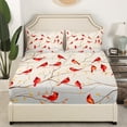 thumbnail image 3 of Erosebridal Cardinal Bird Queen Sheet Sets, Tree Branches Bedding, 4-Piece, 3 of 6