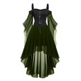 thumbnail image 1 of Robes Style Gothique pour Femmes Grande Taille Robe Midi Élégante avec Manches Évasées en Chiffon Tenue de Soirée Ourlet Irrégulier, 1 of 5