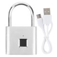 thumbnail image 2 of Zinc Alloy Padlock Electronic Padlock Smart Fingerprint Padlock, USB Rechargeable Keyless Padlock, Cabinet for Backpack Silver,Black, 2 of 7