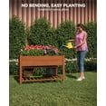 thumbnail image 4 of Bingirl Jardinière Surélevée avec Pattes et Roues - Bac de Plantation Extérieur 48x24x30 Pouces avec Doublure Imperméable et Tablette de Rangement - pour Patio, Terrasse, Balcon, Cour Arrière, 4 of 7