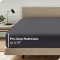 thumbnail image 4 of Bare Home 2-Pack Fitted Sheets - Premium 1800 Collection - Ultra-soft - Deep Pocket - Short Queen, Forged Iron Gray, 4 of 8