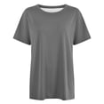 thumbnail image 3 of WILLBEST T-Shirt Basique Femmes Femmes Col Rond Ajusté Chemise Hauts Basiques Manches Courtes T-Shirt d'Été Hauts T-Shirt Classique Tee, 3 of 3
