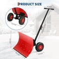 thumbnail image 2 of COZONY Pelle à Neige Robuste avec Roues, Lame en Acier Réglable 29 Pouces L X 19 Pouces H, Pousse-Neige Ergonomique avec Poignée Réglable en Angle et en Hauteur, Plaque Antidérapante Rouge + Poteaux Noirs, pour Allée et Trottoirs, 2 of 7