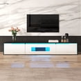 thumbnail image 3 of Deiokin 71" High-Gloss TV Stand with LED Lights, Modern Media Console with Hollow Doors, 16-Color RGB Lighting, 3 of 9