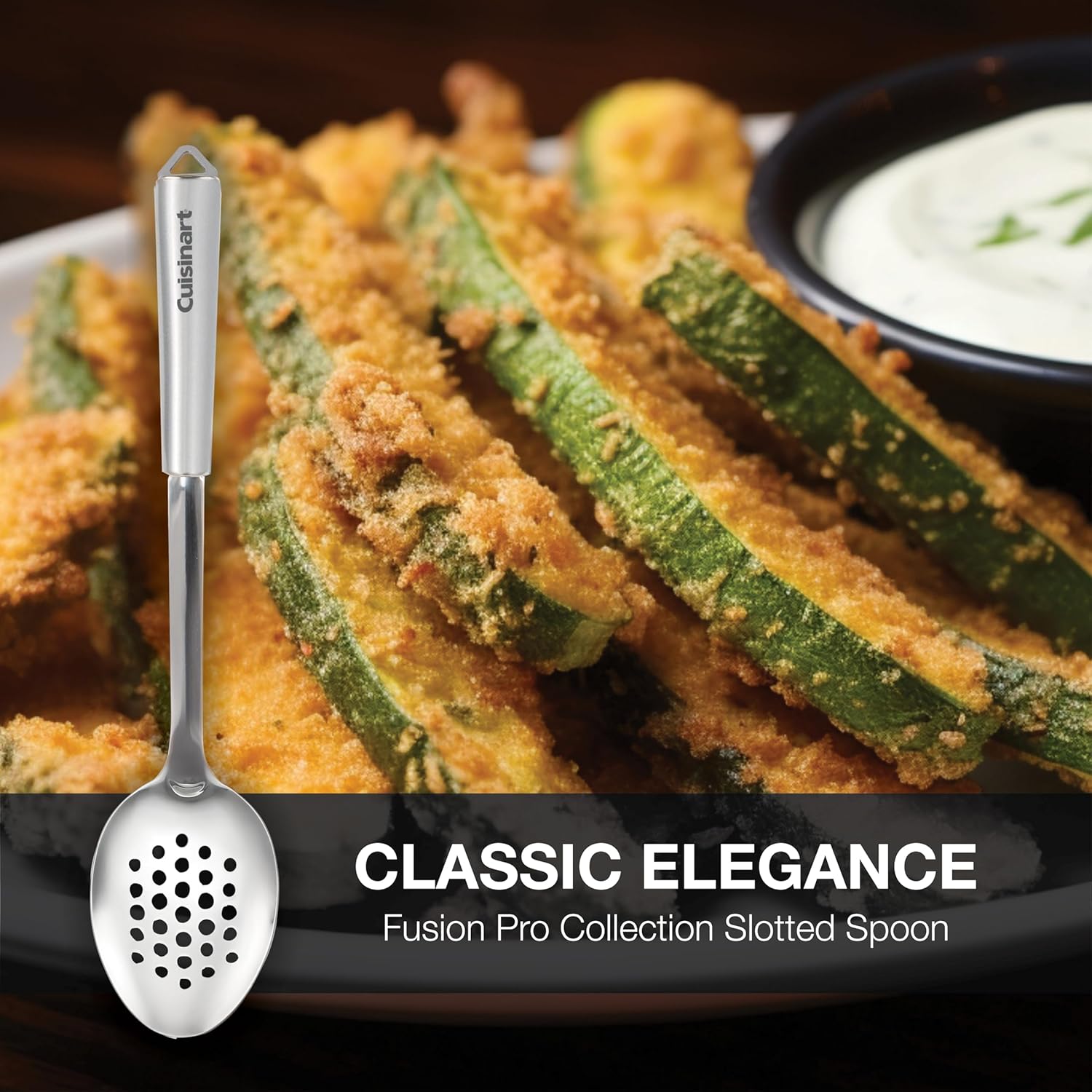 Cuisinart Fusion Pro – Cuillère de cuisine ajourée en acier inoxydable