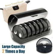 ComfiTime Pill Organizer – Weekly Medicine Organizer, 2 Times a Day, Travel Pill Box with AM/PM Daily Pill Containers, 7 Day Pill Case Holder for Medication & Vitamin Supplement, Pill Dispenser/Sorter