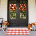 thumbnail image 4 of Dvkptbk Fall Outdoor Rug Orange Plaid Outdoor Rug Hand-Woven Check Rug Layered Doormats for Front Door/Front Porch/Farmhouses/Entryway/Patio, 4 of 7