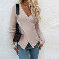 thumbnail image 1 of EGNMCR Cardigans pour Femmes, Chandails pour Femmes Mode Femmes Hiver Manches Longues Chandail Col en V Décontracté Hauts Chandail Femmes, 1 of 7