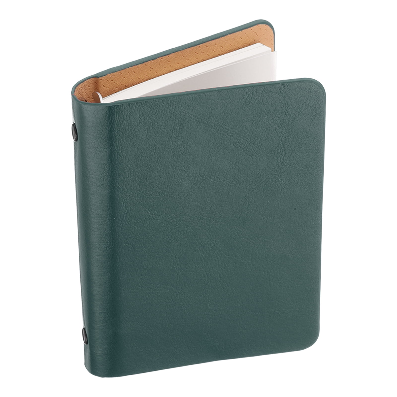 REGALWOVEN 6 Ring Binder Cover, A7 Leather Notebook Binder Loose Leaf Planner with 50 Sheets Paper, Green