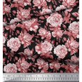 thumbnail image 3 of Soimoi polyester Crepe Fabric Leaves & Rose Flower Printed Fabric 1 Yard 42 Inch Wide, 3 of 3