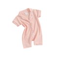 thumbnail image 1 of xiaxaixu Baby Boys Girls Jumpsuits Short Sleeve Lapel Collar Button Down Textured Rompers Newborn Pajamas, 1 of 8