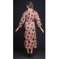 thumbnail image 3 of Bimba Peach Floral Daisy & Clematis Womens Robe Dressing Gown Long Bride Getting Ready Shirt Printed Bath Robe Girls X, 3 of 5