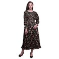 thumbnail image 1 of Bimba Robe Maxi à Volants pour Femmes, Florale, Manches Bishop, Col Rond, Taille Smockée - Très Petit, 1 of 5