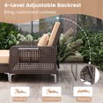 thumbnail image 2 of Gymax Causeuse en Osier 2 Pcs et Pouf de Rangement avec Dossier à 4 Niveaux et Coussin Doux Beige, 2 of 9