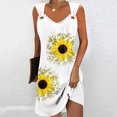 thumbnail image 2 of Penkiiy Robes de Printemps pour Femmes 2024 Décontractées Imprimées Amples Couleur Unie Col Rond Tempérament Élégantes Robes Dos Nu S Blanc, 2 of 5