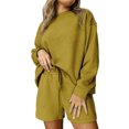 thumbnail image 1 of Yuyuzo 2 Piece Sets for Women Summer Oversized Long Sleeve T Shirts Drawstring Shorts Matching Outfits, 1 of 6