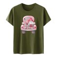 thumbnail image 4 of Meichang Valentines Day Chemises Femmes Cœur Graphique Tee Tops Manches Courtes Col Rond T-Shirts Blouses Joyeux Valentines Day Chemises, 4 of 5