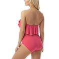 thumbnail image 3 of CONTOURS Women's Pink Flounced Removable Straps One Piece Swimsuit 12 36D, 3 of 7