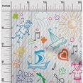 thumbnail image 2 of oneOone Rayon Orange Fabric Kids Sewing Craft Projects Fabric Prints By Yard 56 Inch Wide, 2 of 4
