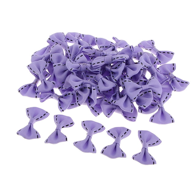 VONKY 50 Pieces Cute Satin BOW Ribbon Applique Embellishments Light Purple