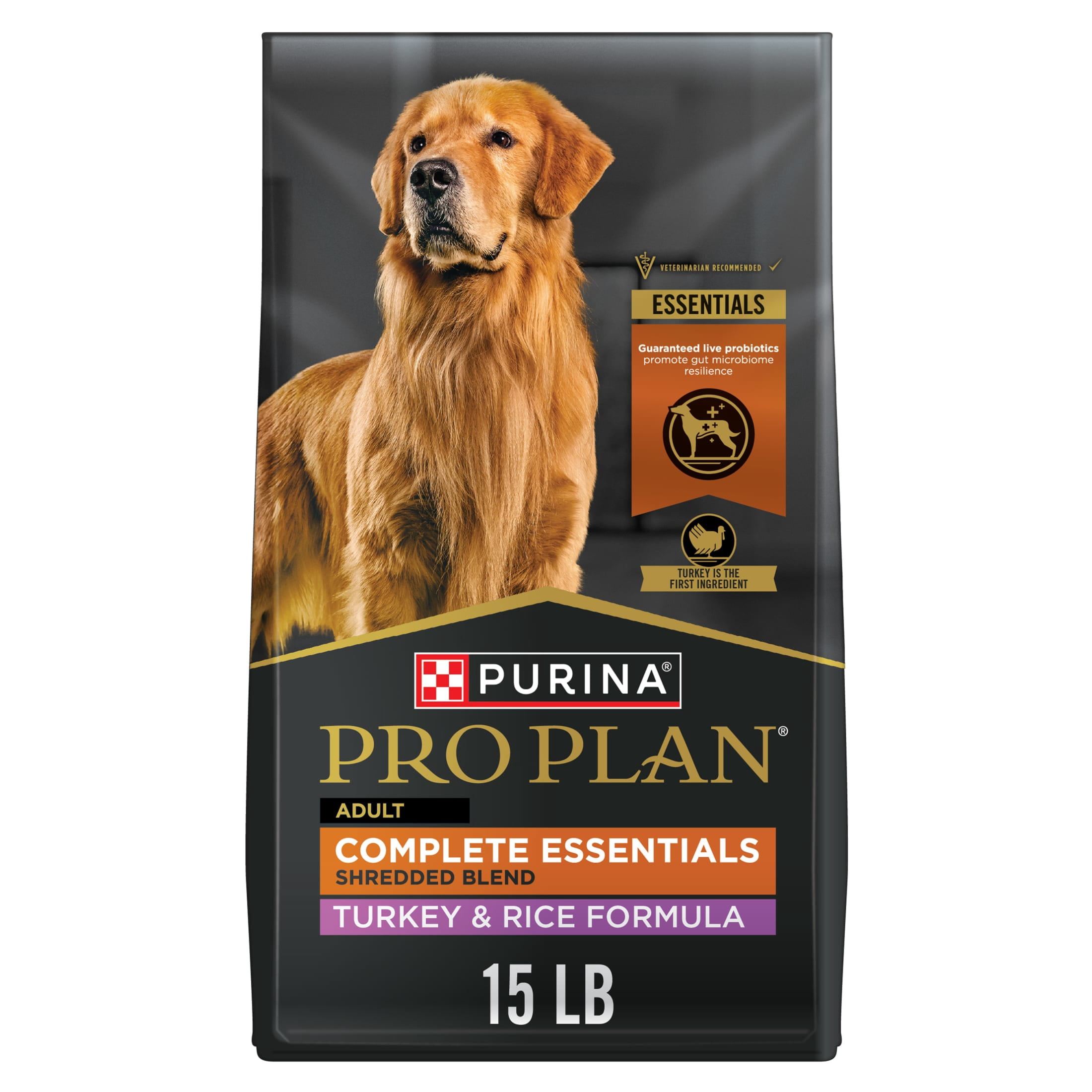 Purina Pro Plan Complete Essentials Bouchées à la viande Dinde et riz, Nourriture Sèche pour Chien, 6.8 kg