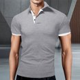 thumbnail image 3 of BOBOGOJP Polos pour Hommes Manches Courtes Manches Courtes Polo Classique Core (Gris,4TG), 3 of 4
