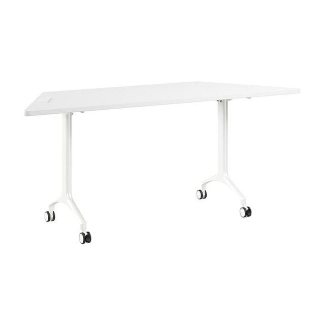 Scranton & Co Table de Conférence Modulaire Trapézoïdale en Bois de 72 Pouces, Blanc