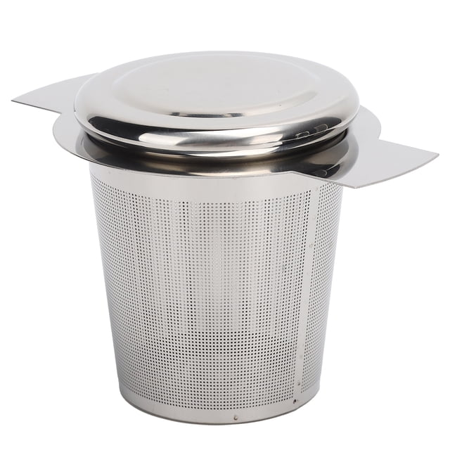 Filtre à Thé, Grande Capacité Infuseur à Thé en Acier Inoxydable avec Couvercle pour Maison de Thé pour Maison pour Café Rouge Silicone+acier Inoxydable
