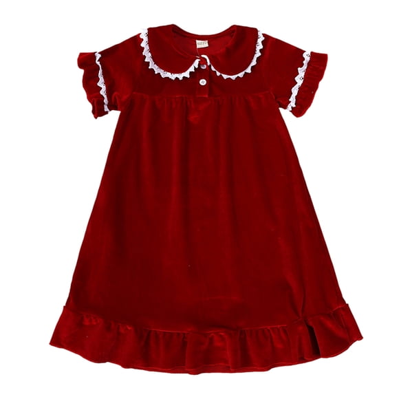 FhsagQ Dress for Girls Toddler Girls Short Sleeve Bathrobe Velvet Sleepdress Dress Princess Dress for Kids Babys Clothes Girls Easter Dresses 5T Indian Easter Dresses Red 6-9 Months