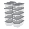 thumbnail image 1 of Sterilite Set of (10) 5.7 Liter Storage Box, Clear Plastic Storage Bins, Snap-on Lid, Grey, 1 of 6
