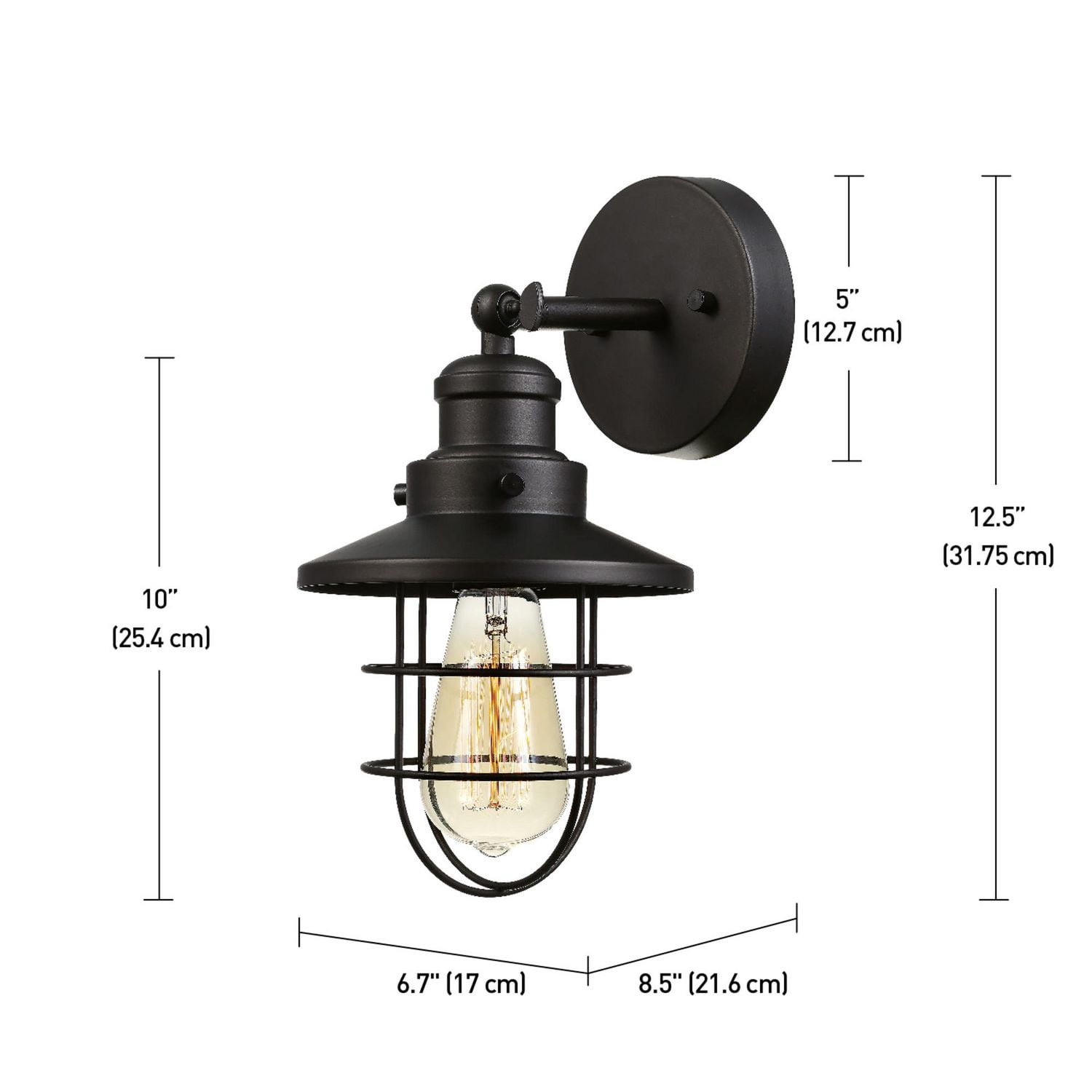 Globe Electric Applique murale à 1 ampoule, collection Beaufort, fini en bronze foncé