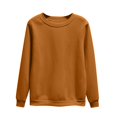 thumbnail image 2 of cllios Chandails en Molleton à Col Rond pour Femmes, Chemises à Manches Longues Surdimensionnées, Blouses Basiques Couleur Solique, Chandail Léger Automne 2024, Tunique Décontractée, Chandail d'Entraînement Preppy, 2 of 5