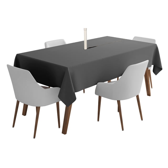 Vargottam Indoor/OutdoorTablecloth58" x 58" Inch Square Tablecloth with Umbrella Hole & Zipper, Waterproof Patio Table Cloths, Spring/Summer Table Covers for Backyard /BBQs -Dark Gray