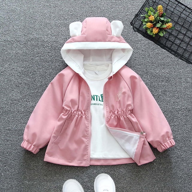 RXIRUCGD Children's Clothing Children's Spring Coats Small And Medium-sized Children's Spring Coats( Pink, Size:4 Years )