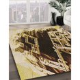 thumbnail image 3 of Ahgly Company Tapis de Zone Ronds d'Intérieur Lavables à la Machine, Transitionnels, Brun Boulanger, 3 Pieds Rond, 3 of 7