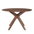 thumbnail image 1 of Space Savers Medium Brown 5 Piece Pedestal Table Set, 1 of 7
