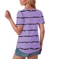 thumbnail image 4 of BVOFAR Chemises à Oeillets à Rayures pour Femmes 2025 Été Blouses à Col Rond Mode T-Shirts à Manches Courtes Chic Décontracté Hauts Coupe Ample, 4 of 7