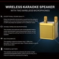 thumbnail image 4 of Portable Bluetooth Karaoke Machine With 2 Wireless Microphones 10 W Speaker 3000 mAh Rechargeable Battery 115 dB Output, 4 of 6