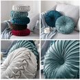 thumbnail image 5 of Coussin Rond en Velours pour la Maison, Décoration, Coussin Rond Plissé pour Canapé, Chaise, Lit, Voiture (Vert), 5 of 5